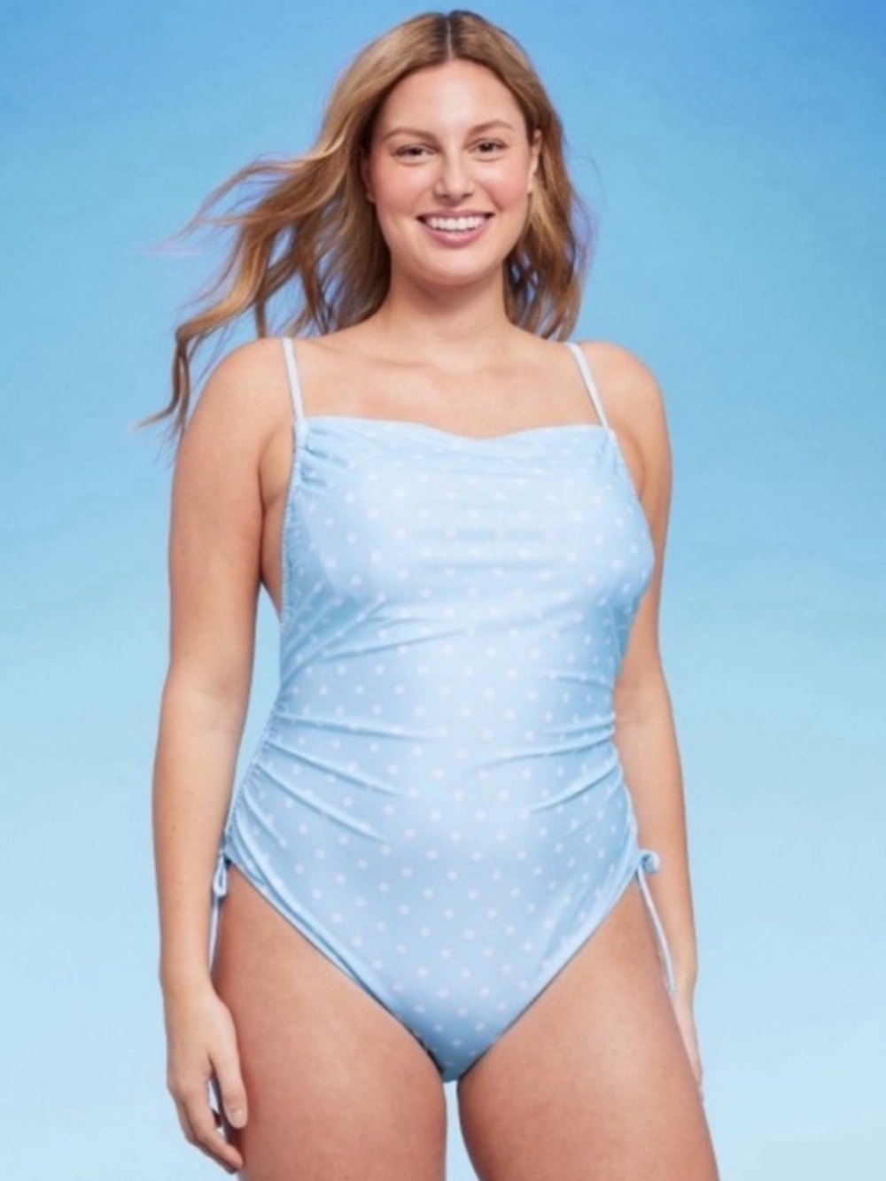 NWT Wild Fable Polka Dot Ruched Swimsuit